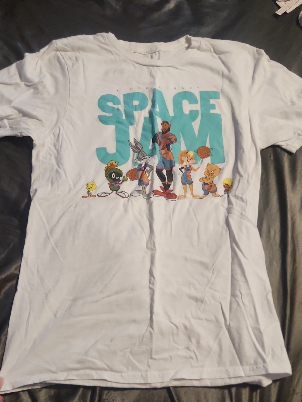 Space Jam Graphic Tee - White with Teal Logo
